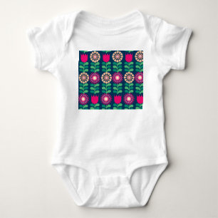 Flower Background, Vintage Artistic Illustration. Baby Bodysuit