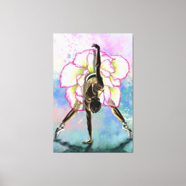 Flower Ballerina Woman Ballet Dancer Canvas Print (Front)