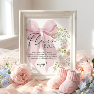 Flower Bar Baby Shower Card Gifts Sign