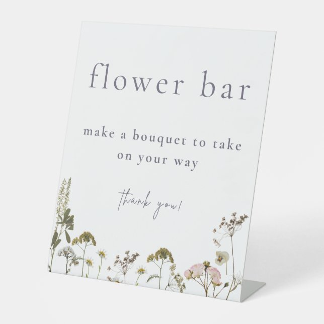 Flower Bar Bouquet    Pedestal Sign (Front)