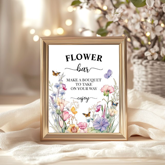 Flower Bar Bridal Shower Favour Poster (Creator Uploaded)