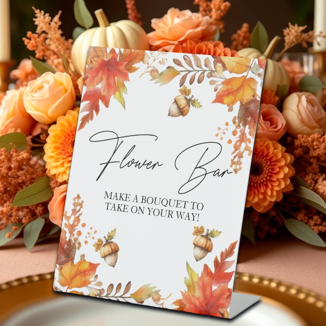 Flower Bar Fall Boho Floral Bridal Shower Pedestal Sign (Creator Uploaded)