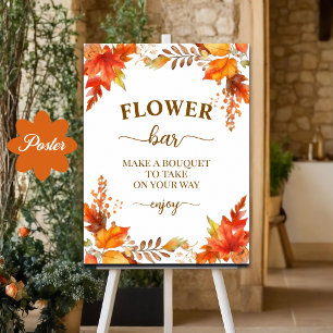 Flower Bar Fall Boho Floral Bridal Shower Poster