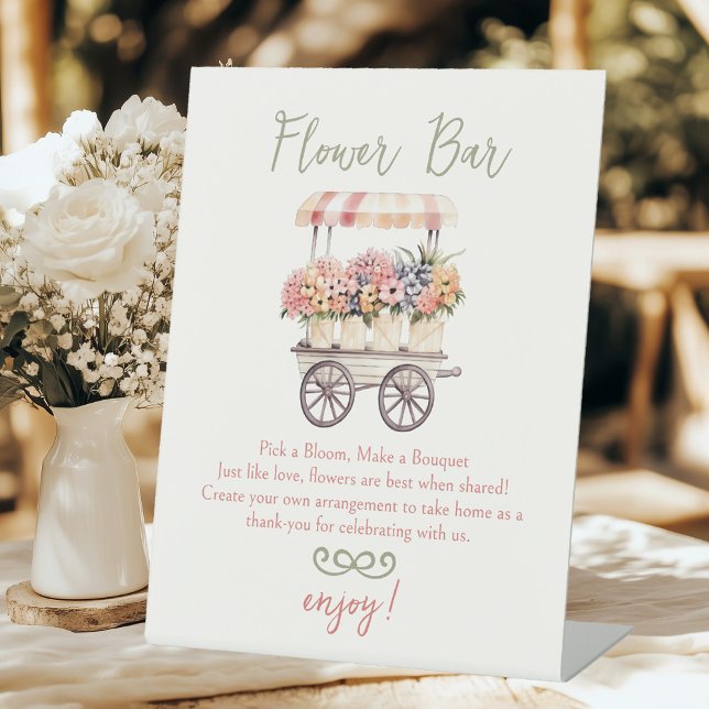 Flower Bar Fresh off the Market Bridal Shower Pedestal Sign (Creator Uploaded)