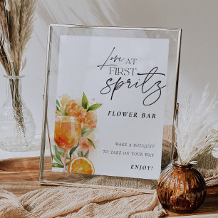 Flower Bar Love at First Spritz Bridal Shower Poster