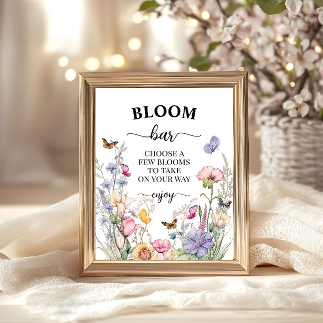 Flower Bar or Wildflower Bloom Bridal Shower Poster (Creator Uploaded)