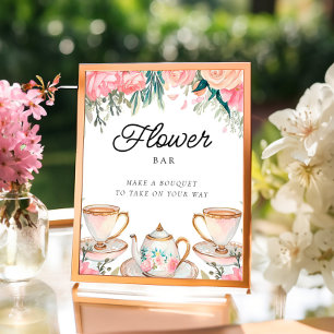 Flower Bar Sign Elegant Tea Party Bridal Shower