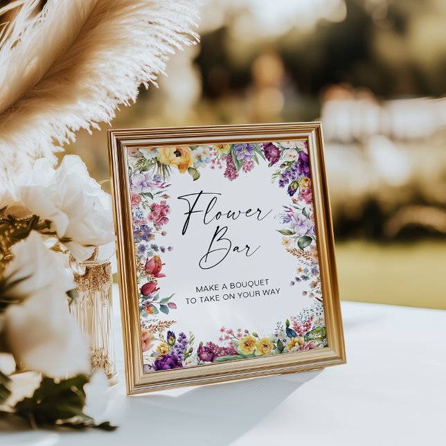 Flower Bar Sign Garden Flowers Bridal Shower (Creator Uploaded)