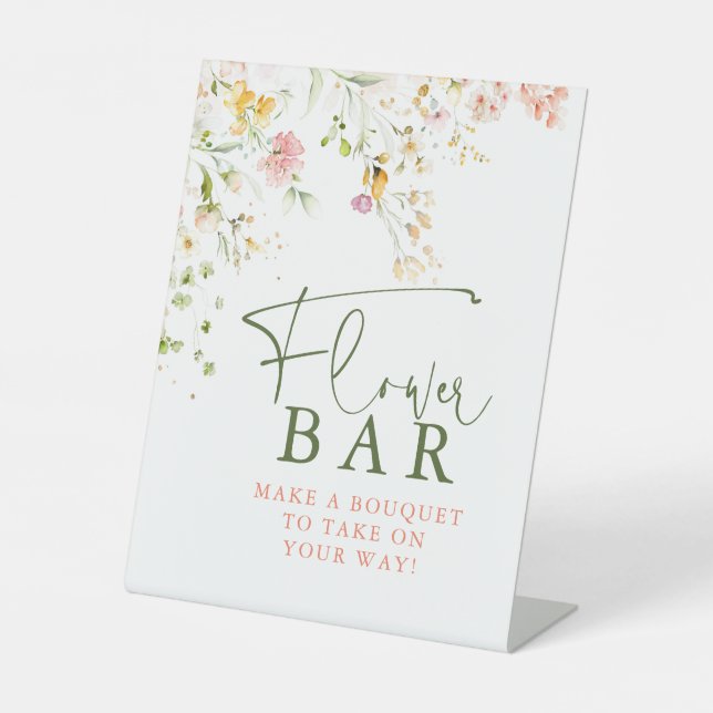 Flower Bar Sign Wildflowers Themed (Front)
