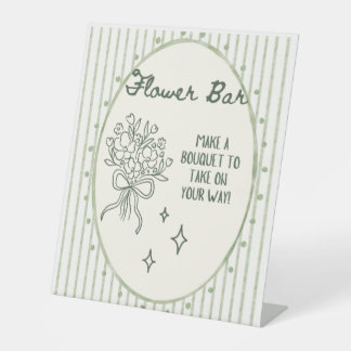 Flower Bar Signage Pedestal Sign