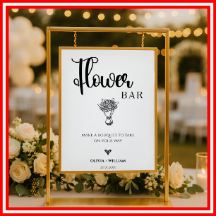 Flower Bar Wedding Bar Script Sign