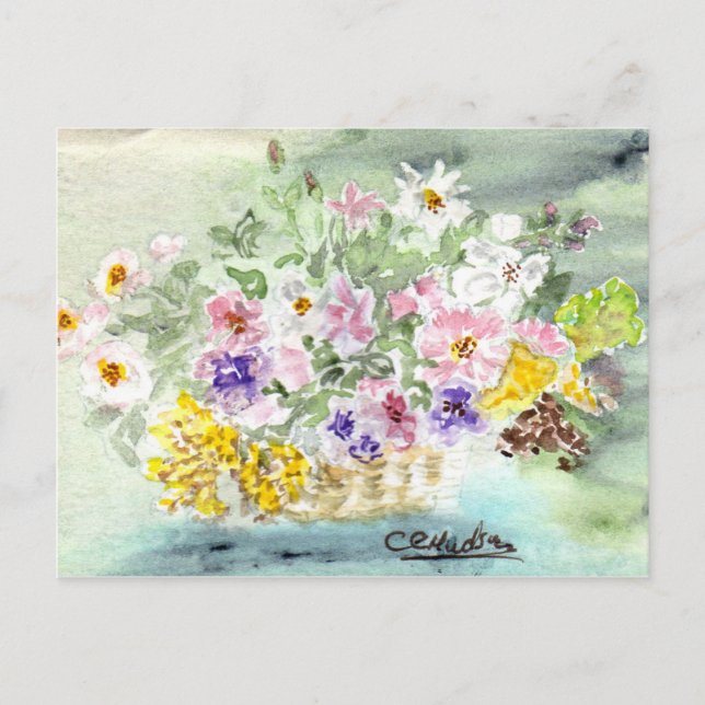 Flower Basket Postcard (Front)