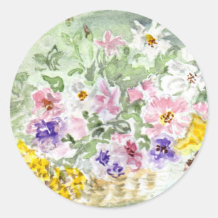 'Flower Basket' Sticker