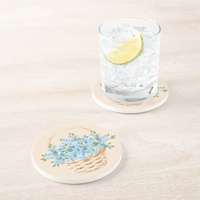 Flower Basket Stone Coaster (Side)