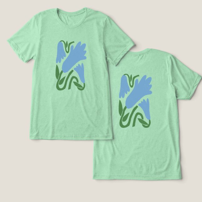 Flower Beautifully Smell T-Shirt Tri-Blend Shirt (Design Front & Back)