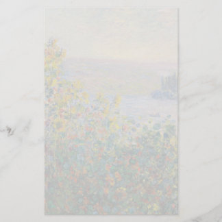 Flower Beds at Vetheuil by Claude Monet Stationery