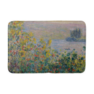 Flower Beds at Vétheuil - Claude Monet Bath Mat