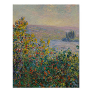 Flower Beds at Vétheuil - Claude Monet Poster