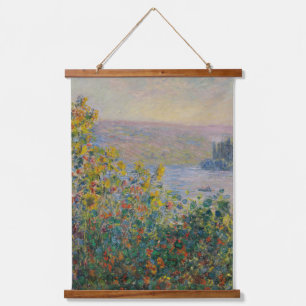 Flower Beds at Vétheuil, Impressionist Landscape Hanging Tapestry
