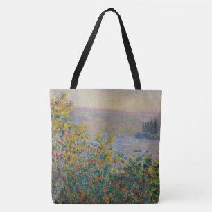 Flower Beds at Vétheuil, Impressionist Landscape Tote Bag