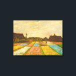 Flower Beds in Holland by van Gogh Canvas Print<br><div class="desc">Flower Beds in Holland, also known as Bud Fields, was Vincent van Gogh's first garden painting. Painted in 1883. The painting features an overview of geometrically laid out plots of white, pink, blue and yellow hyacinths. Van Gogh's desire was to capture the fleeting moments of life. It is a painting...</div>