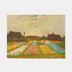 Flower Beds in Holland by van Gogh Door Mat