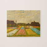 Flower Beds in Holland by van Gogh Puzzle<br><div class="desc">Flower Beds in Holland,  also known as Bud Fields,  was Vincent van Gogh's first garden painting.  Painted in 1883. The painting features an overview of geometrically laid out plots of white,  pink,  blue and yellow hyacinths.</div>