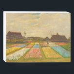 Flower Beds in Holland by van Gogh Wooden Box Sign<br><div class="desc">Flower Beds in Holland, also known as Bud Fields, marks Vincent van Gogh’s first foray into garden painting, created in 1883. This captivating artwork presents a serene overview of geometrically arranged plots of hyacinths blooming in soft hues of white, pink, blue, and yellow. The flower beds, in full bloom from...</div>