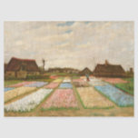 Flower Beds in Holland  by Vincent Van Gogh Tissue Paper<br><div class="desc">Bulb Fields, also known as Flower Beds in Holland, is an oil painting created by Vincent van Gogh in early 1883. It depicts the rectangular plots of blue, yellow, pink and red hyacinths grown by a Dutch bulb merchant. The low vantage point creates a panoramic view of the field of...</div>