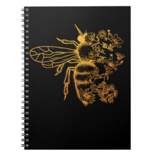 Flower Bee Lover Women Honey Beekeeper Notebook