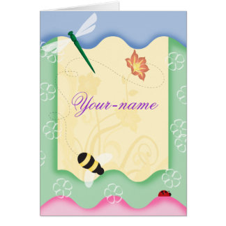 Flower Bee Personalised Cards