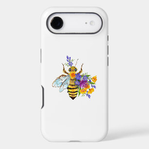 Flower bee with wild plants