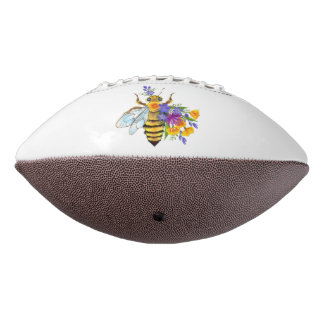 Flower bee with wild plants american football