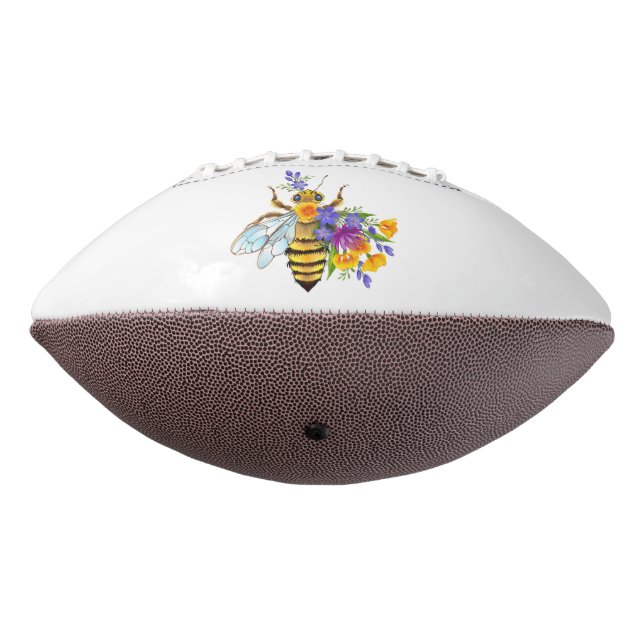 Flower bee with wild plants american football (Rotated 270)