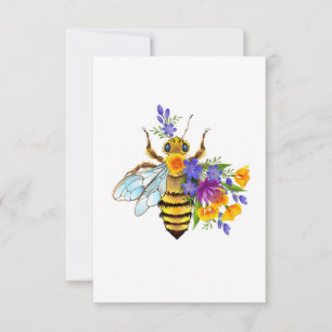 Flower bee with wild plants announcement