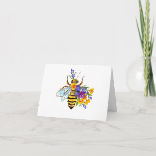 Flower bee with wild plants announcement