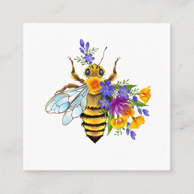 Flower bee with wild plants appointment card (Front)