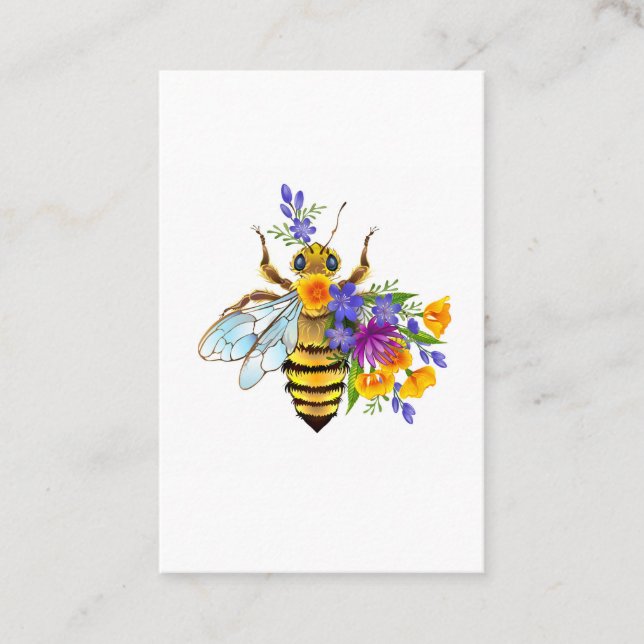 Flower bee with wild plants appointment card (Front)