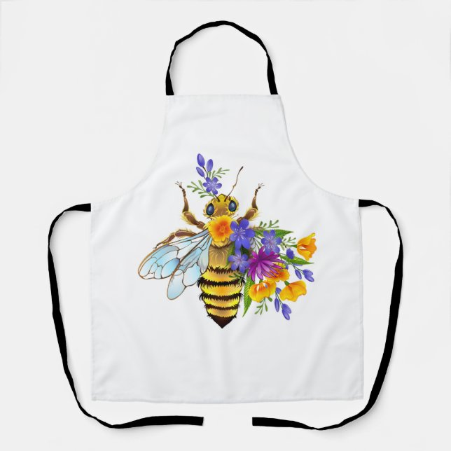 Flower bee with wild plants apron (Front)