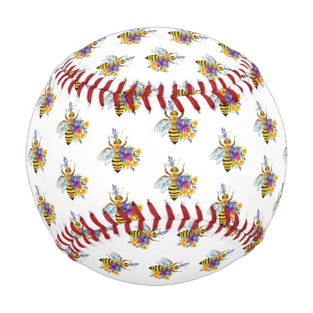 Flower bee with wild plants baseball (Front)