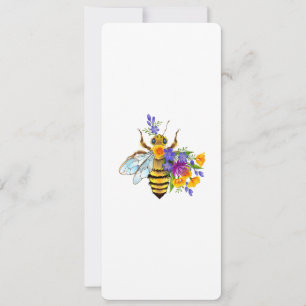 Flower bee with wild plants card