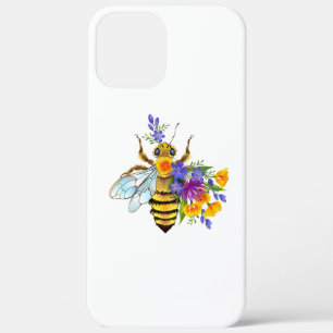 Flower bee with wild plants iPhone 12 pro max case