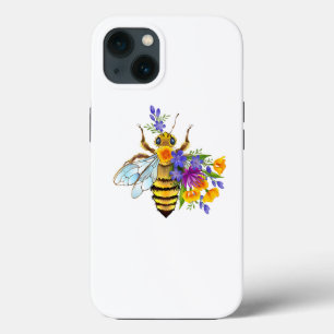 Flower bee with wild plants iPhone 13 case
