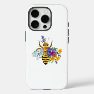 Flower bee with wild plants iPhone 16 pro case