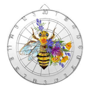Flower bee with wild plants dartboard
