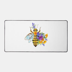 Flower bee with wild plants desk mat