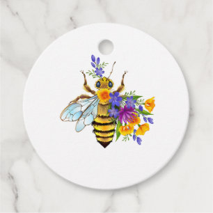 Flower bee with wild plants favour tags