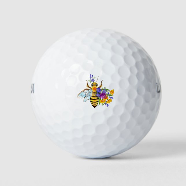 Flower bee with wild plants golf balls (Front)
