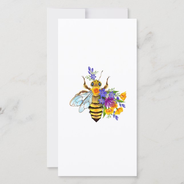 Flower bee with wild plants holiday card (Front)
