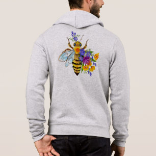 Flower bee with wild plants hoodie